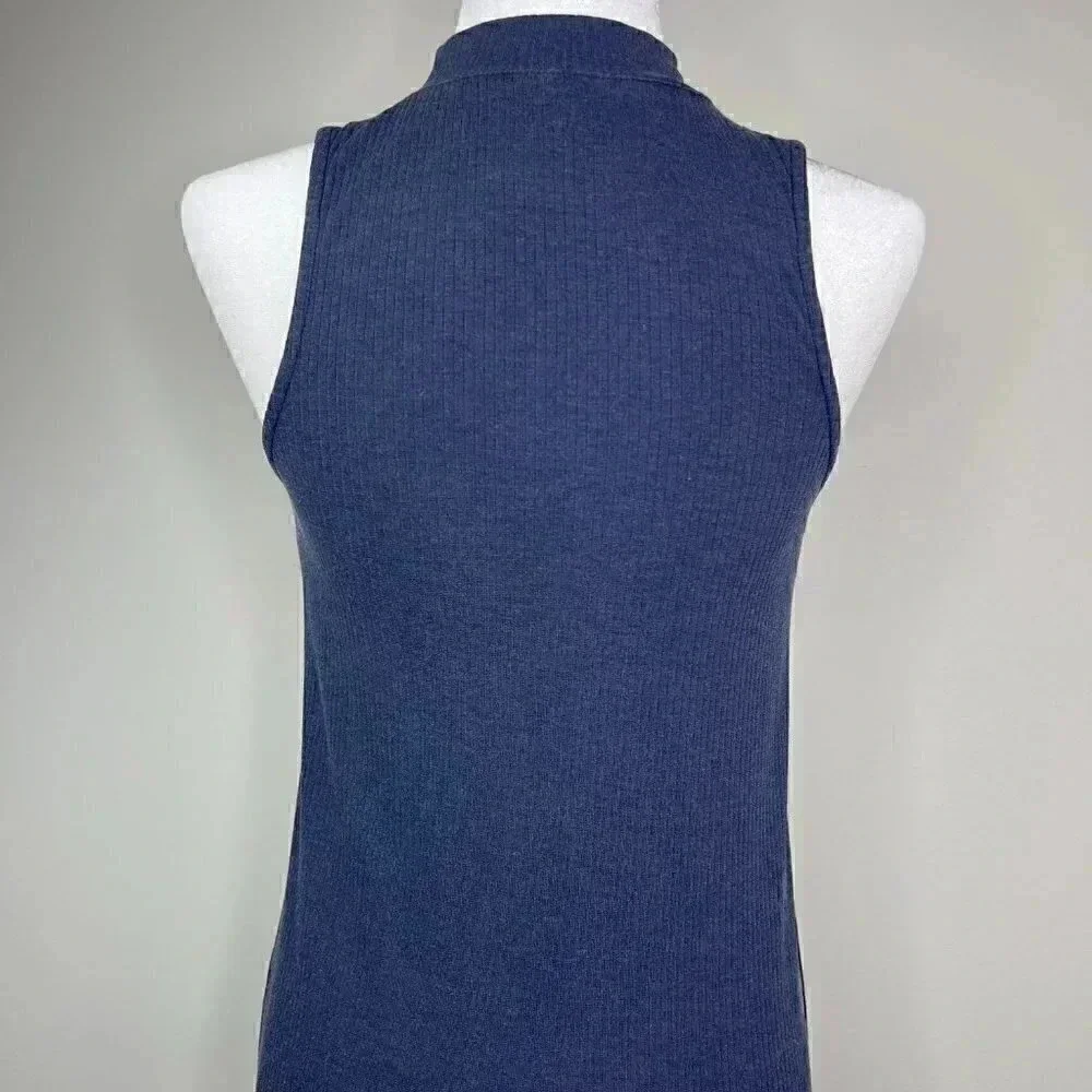 True Craft Navy Blue Casual Keyhole Dress - Ruffle & Sleeveless Small - Cut-Out - Picture 7 of 7